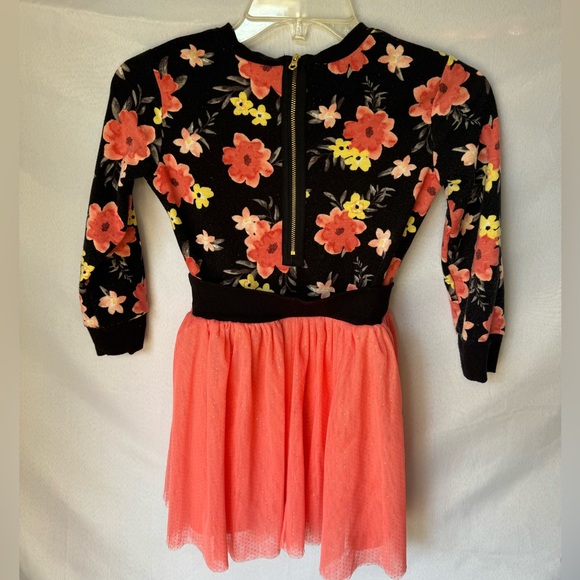 Floral Zip up sweater dress with tulle skirt - Picture 1 of 9